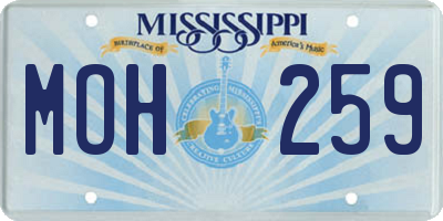 MS license plate MOH259