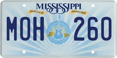 MS license plate MOH260