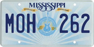 MS license plate MOH262