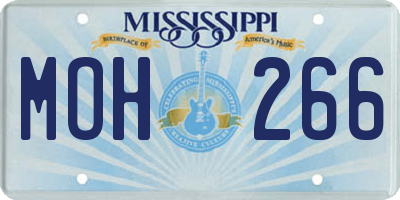 MS license plate MOH266