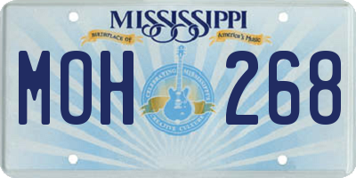 MS license plate MOH268