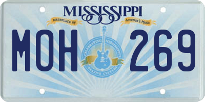 MS license plate MOH269