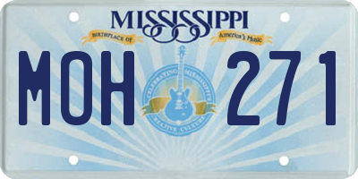 MS license plate MOH271