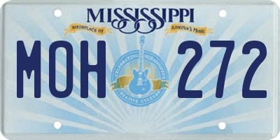 MS license plate MOH272
