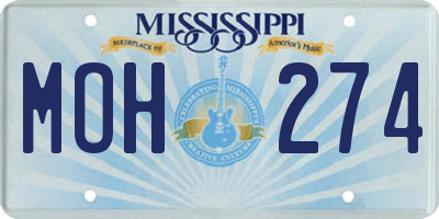 MS license plate MOH274