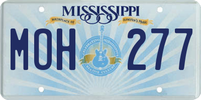 MS license plate MOH277