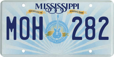 MS license plate MOH282