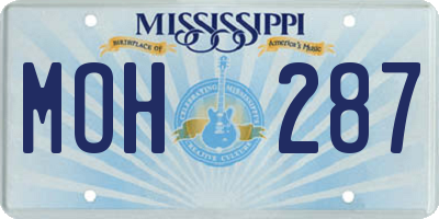 MS license plate MOH287