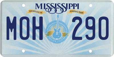MS license plate MOH290