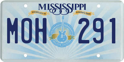 MS license plate MOH291