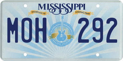 MS license plate MOH292