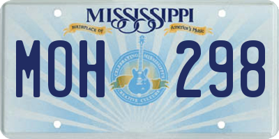 MS license plate MOH298