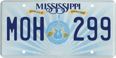 MS license plate MOH299