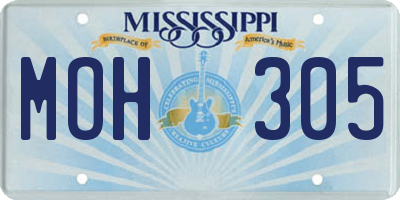 MS license plate MOH305