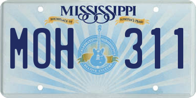 MS license plate MOH311