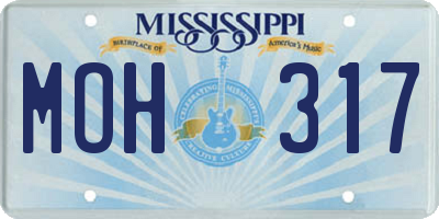 MS license plate MOH317