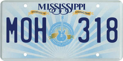 MS license plate MOH318