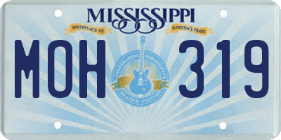 MS license plate MOH319