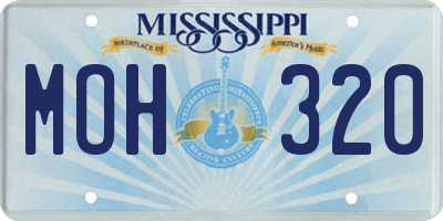 MS license plate MOH320