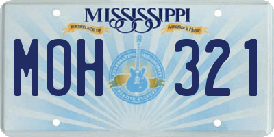 MS license plate MOH321