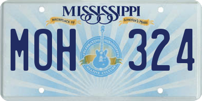 MS license plate MOH324
