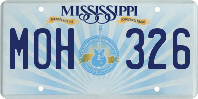 MS license plate MOH326