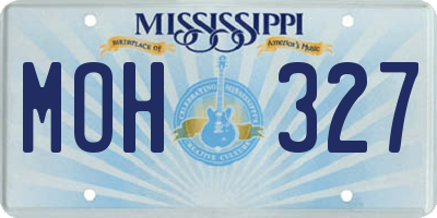 MS license plate MOH327