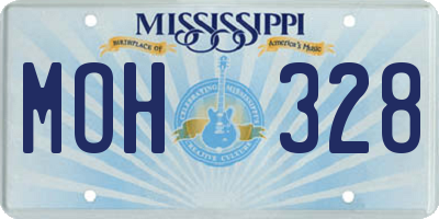 MS license plate MOH328