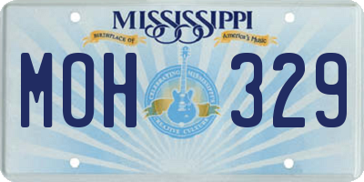 MS license plate MOH329