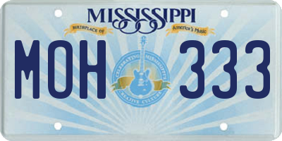 MS license plate MOH333