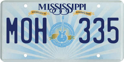 MS license plate MOH335