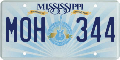 MS license plate MOH344