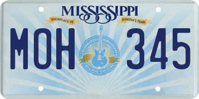 MS license plate MOH345