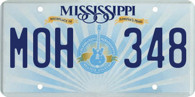 MS license plate MOH348