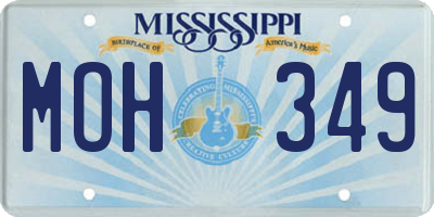 MS license plate MOH349