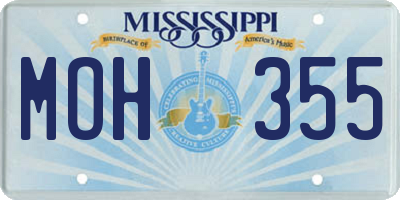 MS license plate MOH355
