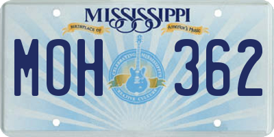 MS license plate MOH362