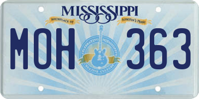 MS license plate MOH363