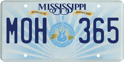 MS license plate MOH365