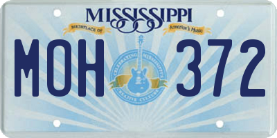 MS license plate MOH372