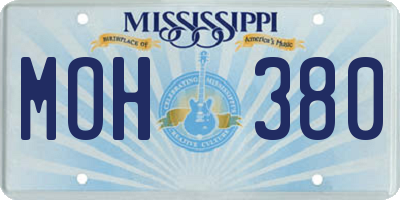 MS license plate MOH380