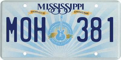 MS license plate MOH381