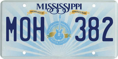 MS license plate MOH382