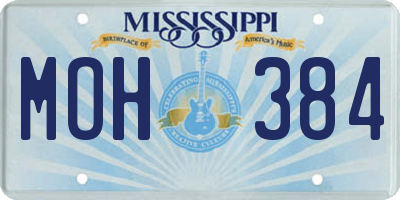 MS license plate MOH384