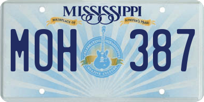 MS license plate MOH387