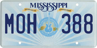 MS license plate MOH388