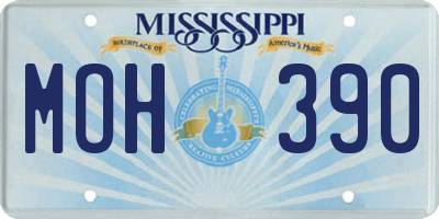 MS license plate MOH390
