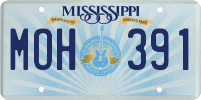 MS license plate MOH391