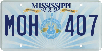 MS license plate MOH407