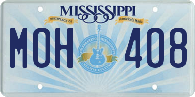 MS license plate MOH408